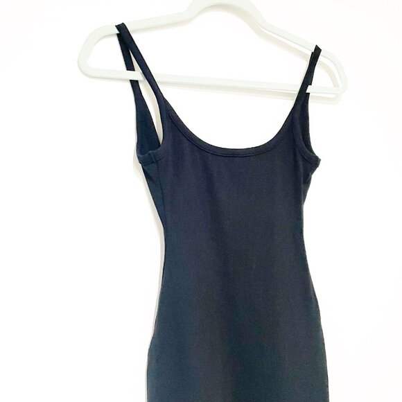 Women's All Things Golden Black The Lux Rib Low Back Mini Sleeveless Dress XS - Picture 3 of 11